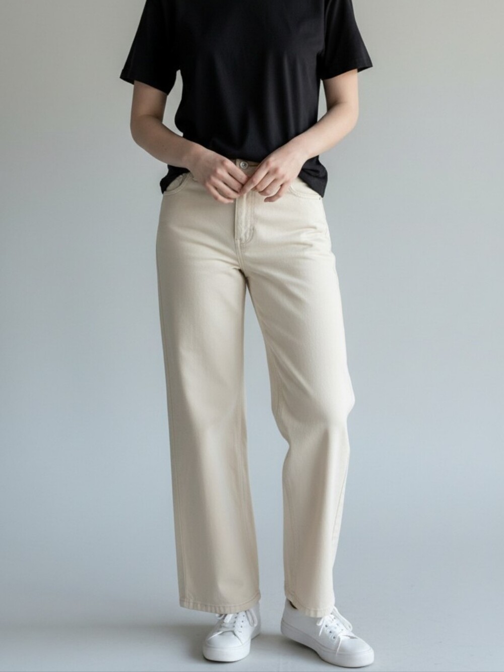 KanCan Cream Wide-Leg High Rise Women's Pants Cut # 44569 Sz 13/30 L88